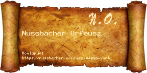 Nussbacher Orfeusz névjegykártya